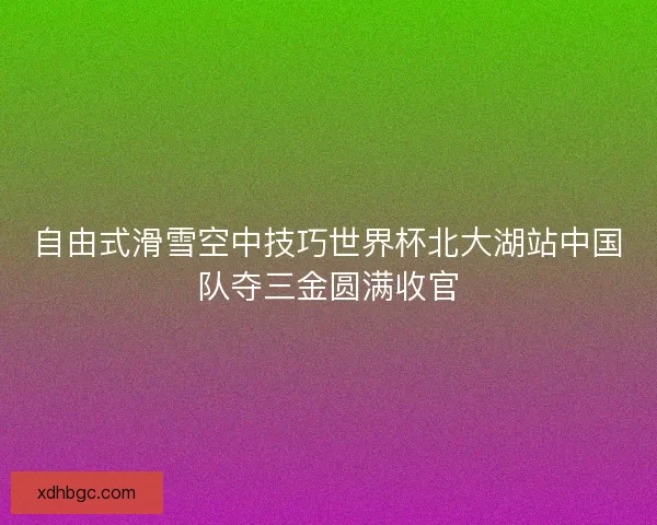 自由式滑雪空中技巧世界杯北大湖站中国队夺三金圆满收官